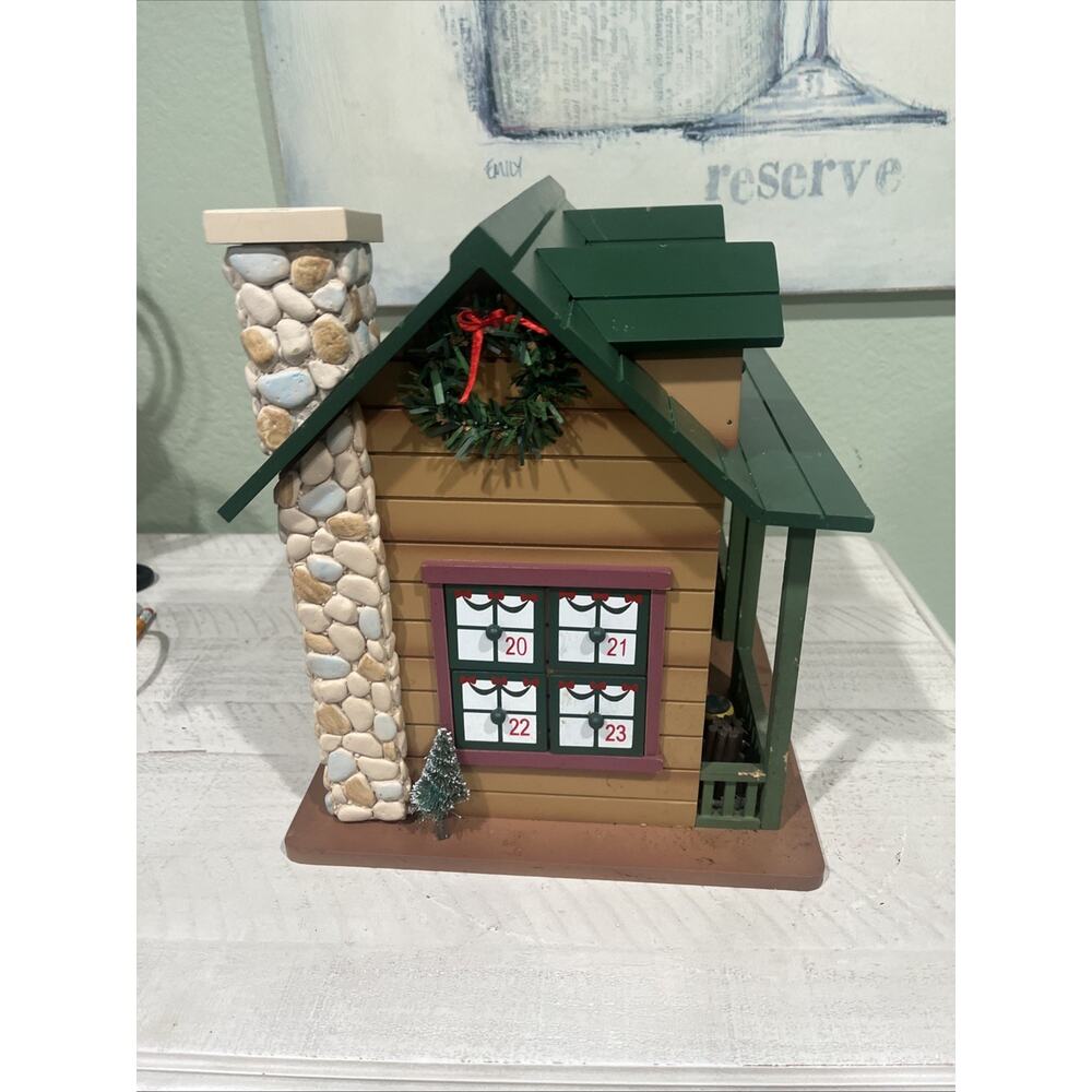 Wooden House Advent Calendar, Christmas Theme Plow And Hearth 24 Wooden Figurine - Picture 6 of 16